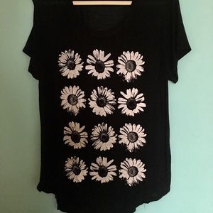 Black Daisy Tee Shirt